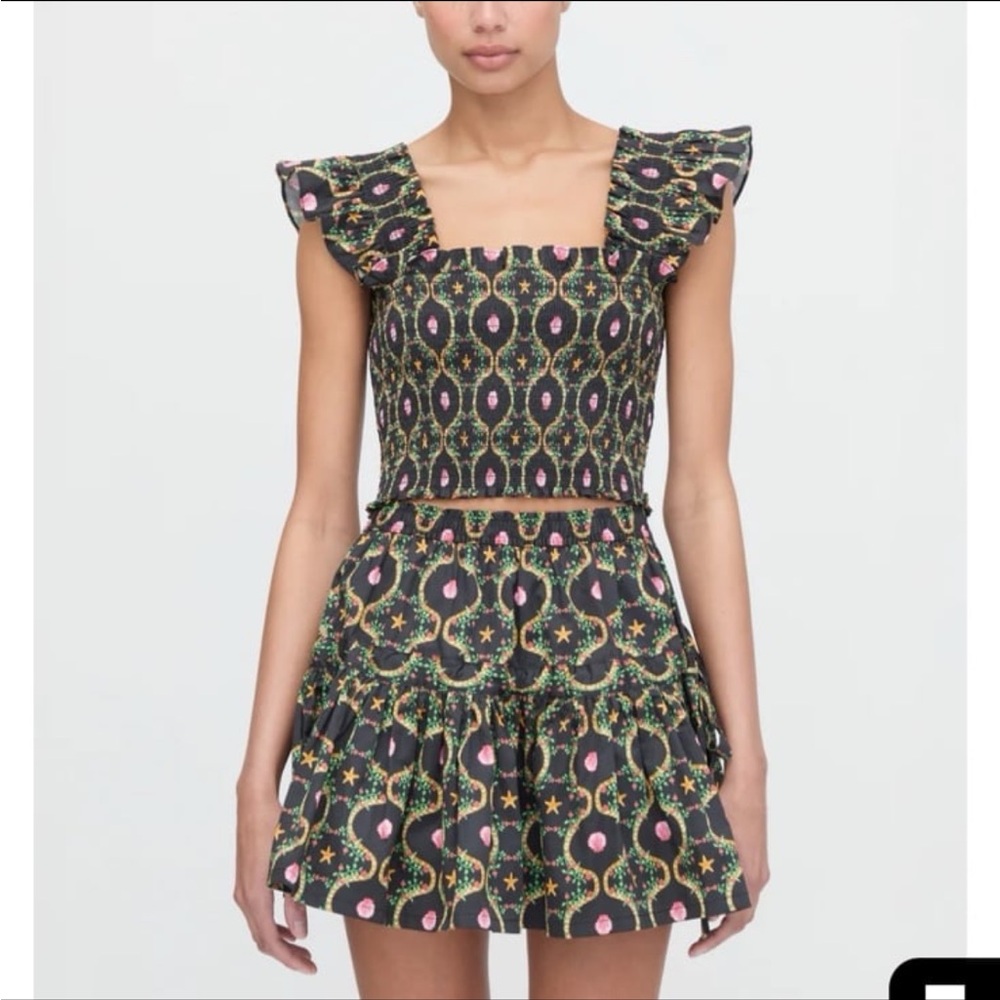 Hill House Black and Pink Mini Skirt Set